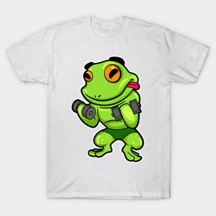 Frog at Biceps training with Dumbbells T-Shirt